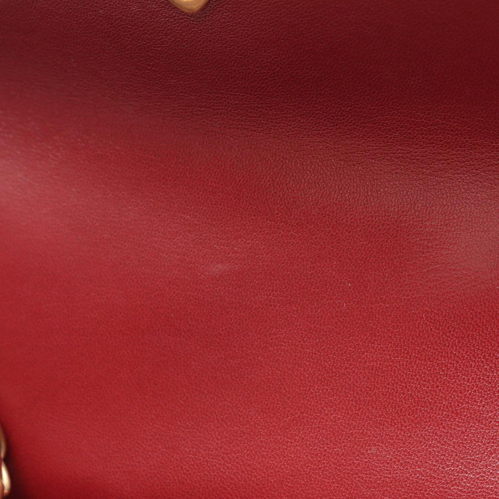 Chanel Shoulder Bag Quilted Small Wine Red Lambskin Chain — view 6