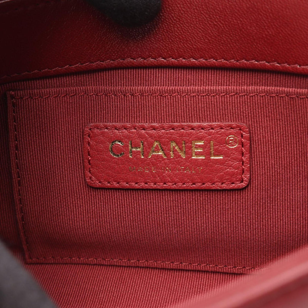 Chanel Shoulder Bag Quilted Small Wine Red Lambskin Chain — view 4