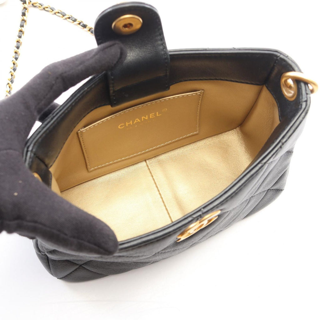 Chanel Shoulder Bag Quilted Hobo Black Lambskin — view 3