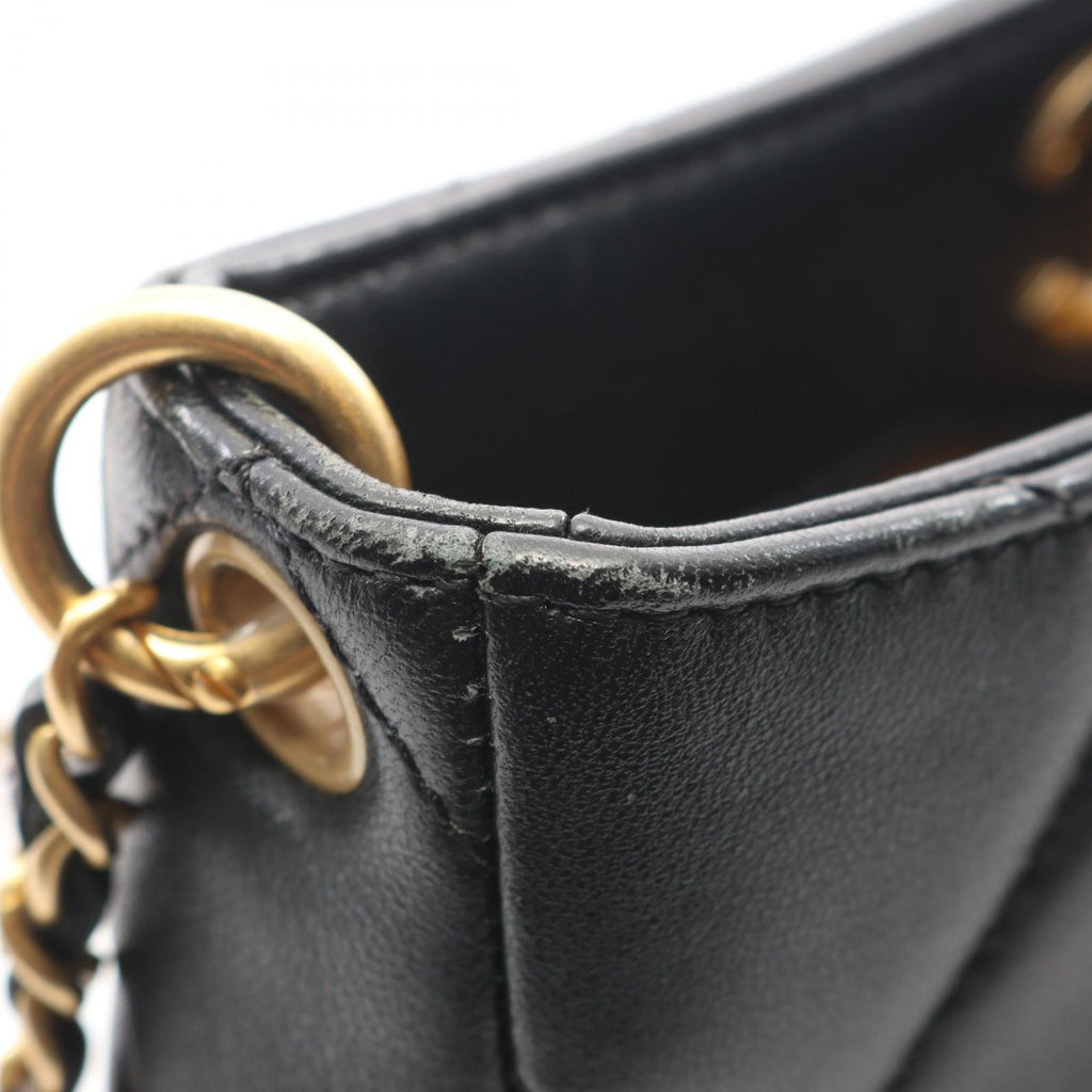Chanel Shoulder Bag Quilted Hobo Black Lambskin — view 8