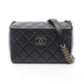 Chanel Shoulder Bag Quilted Box Chain Black Lambskin