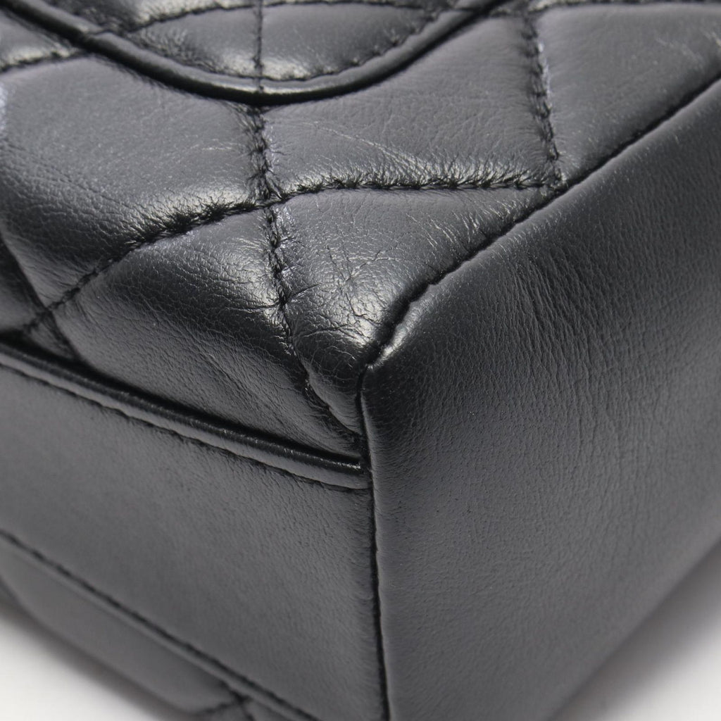 Chanel Shoulder Bag Quilted Box Chain Black Lambskin — view 8