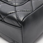 Chanel Shoulder Bag Quilted Box Chain Black Lambskin — view 8