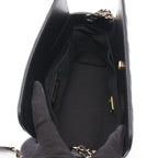 Chanel Shoulder Bag Quilted Box Chain Black Lambskin — view 3