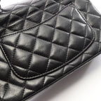 Chanel Shoulder Bag Quilted Top Handle Black 2-Way Lambskin Top Plastic Chain — view 8