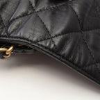 Chanel Shoulder Bag Quilted Top Handle Black Leather Top Small Flap — view 8