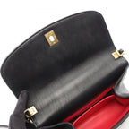 Chanel Shoulder Bag Quilted Top Handle Black Leather Top Small Flap — view 6