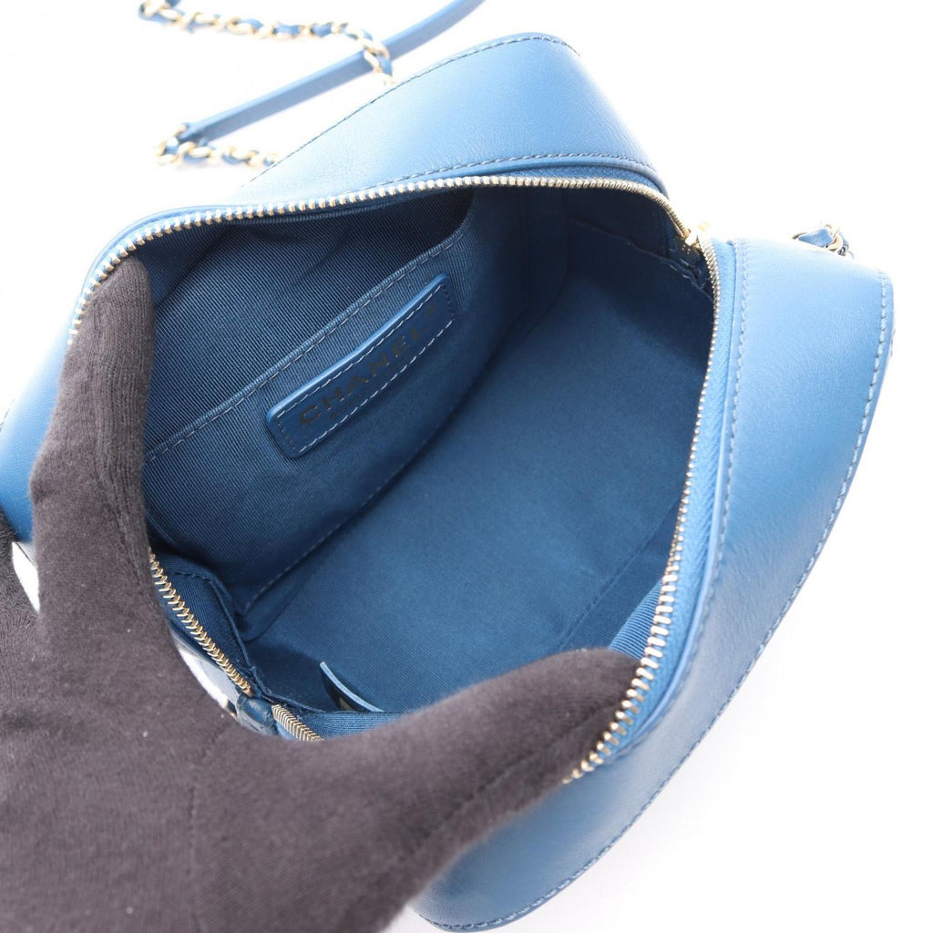 Chanel Shoulder Bag Quilted Small Blue Leather — view 3