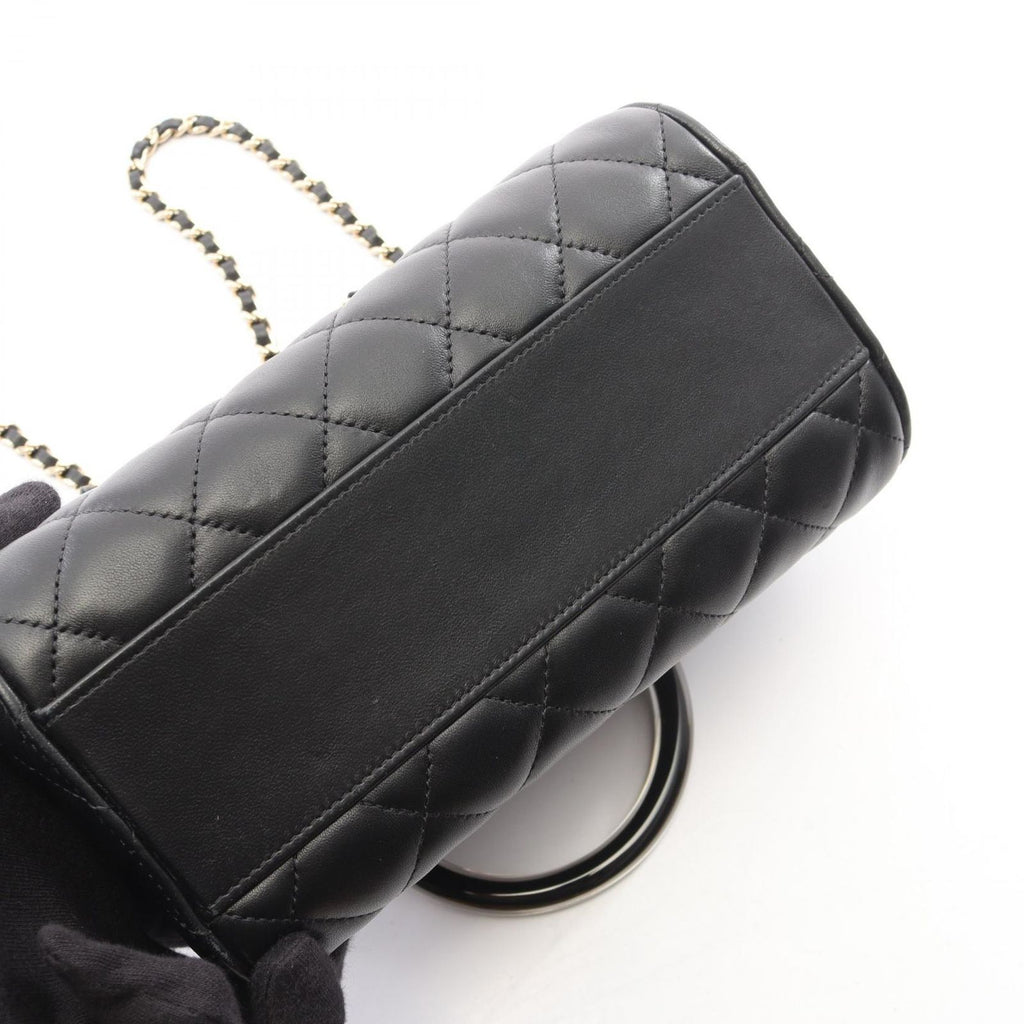 Chanel Quilted 2-Way Black Lambskin Mini Boston — view 7