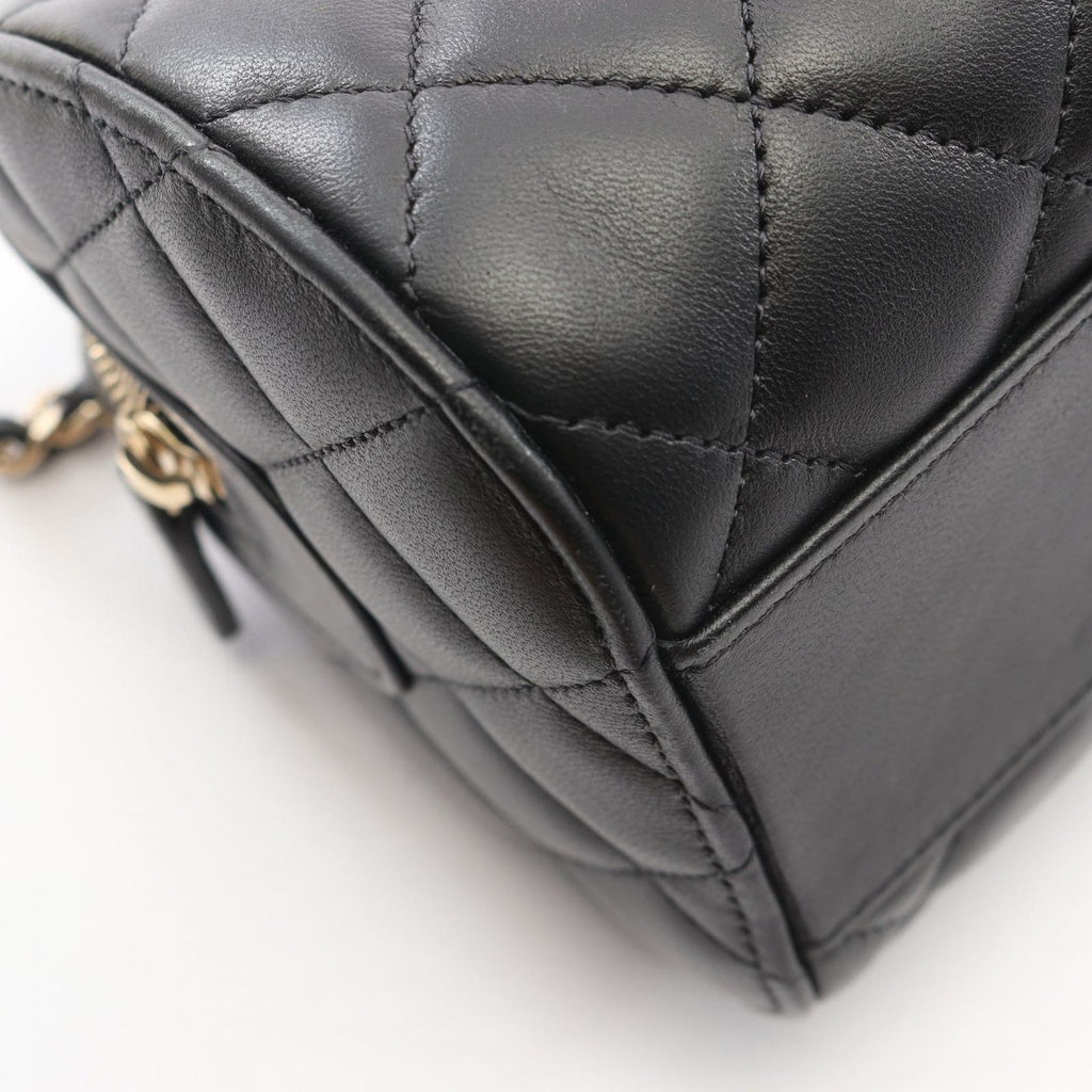 Chanel Quilted 2-Way Black Lambskin Mini Boston — view 6