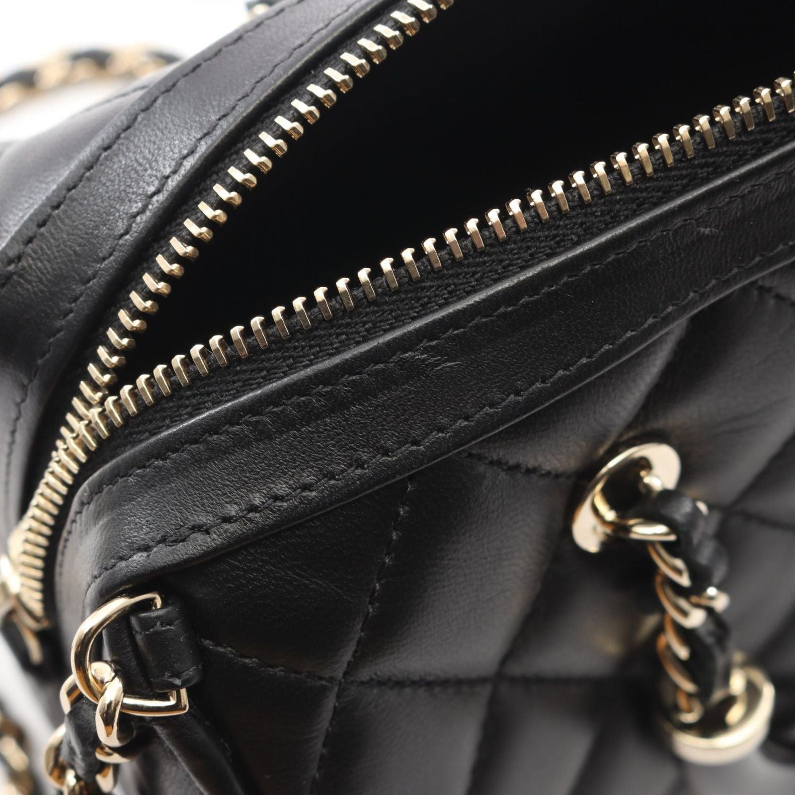 Chanel Quilted 2-Way Black Lambskin Mini Boston — view 8