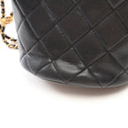Chanel Shoulder Bag Quilted Drawstring Black Caviar Leather — view 8