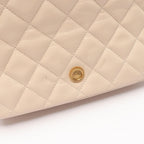 Chanel Shoulder Bag Quilted Beige Leather CC Logo Chain — view 6