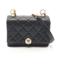 Chanel Shoulder Bag Quilted Black Lambskin Coco Pearl Mini Chain
