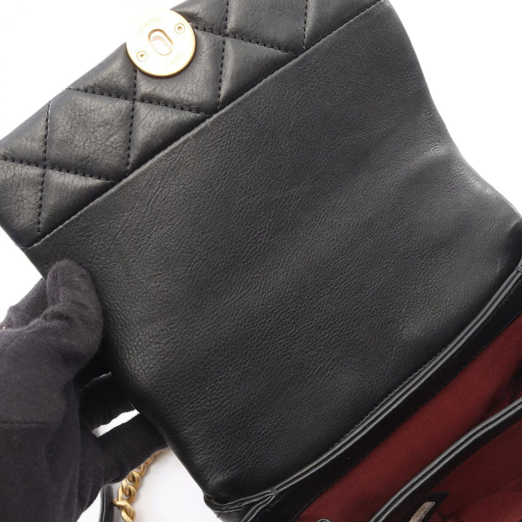 Chanel Shoulder Bag Quilted Black Lambskin Coco Pearl Mini Chain — view 6