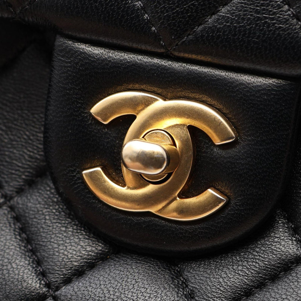 Chanel Shoulder Bag Quilted Camellia Black Lambskin Chain — view 7