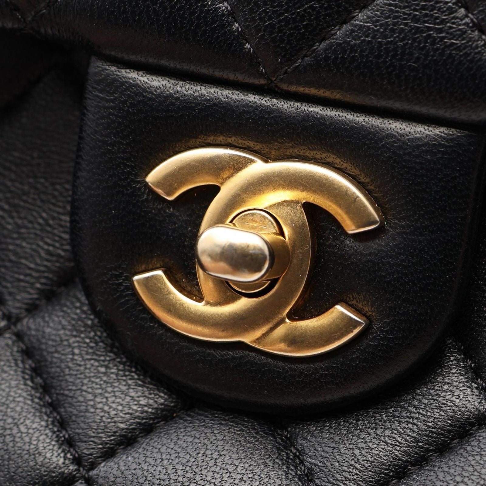 Chanel Shoulder Bag Quilted Camellia Black Lambskin Chain — view 7