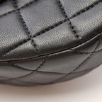 Chanel Shoulder Bag Quilted Camellia Black Lambskin Chain — view 8