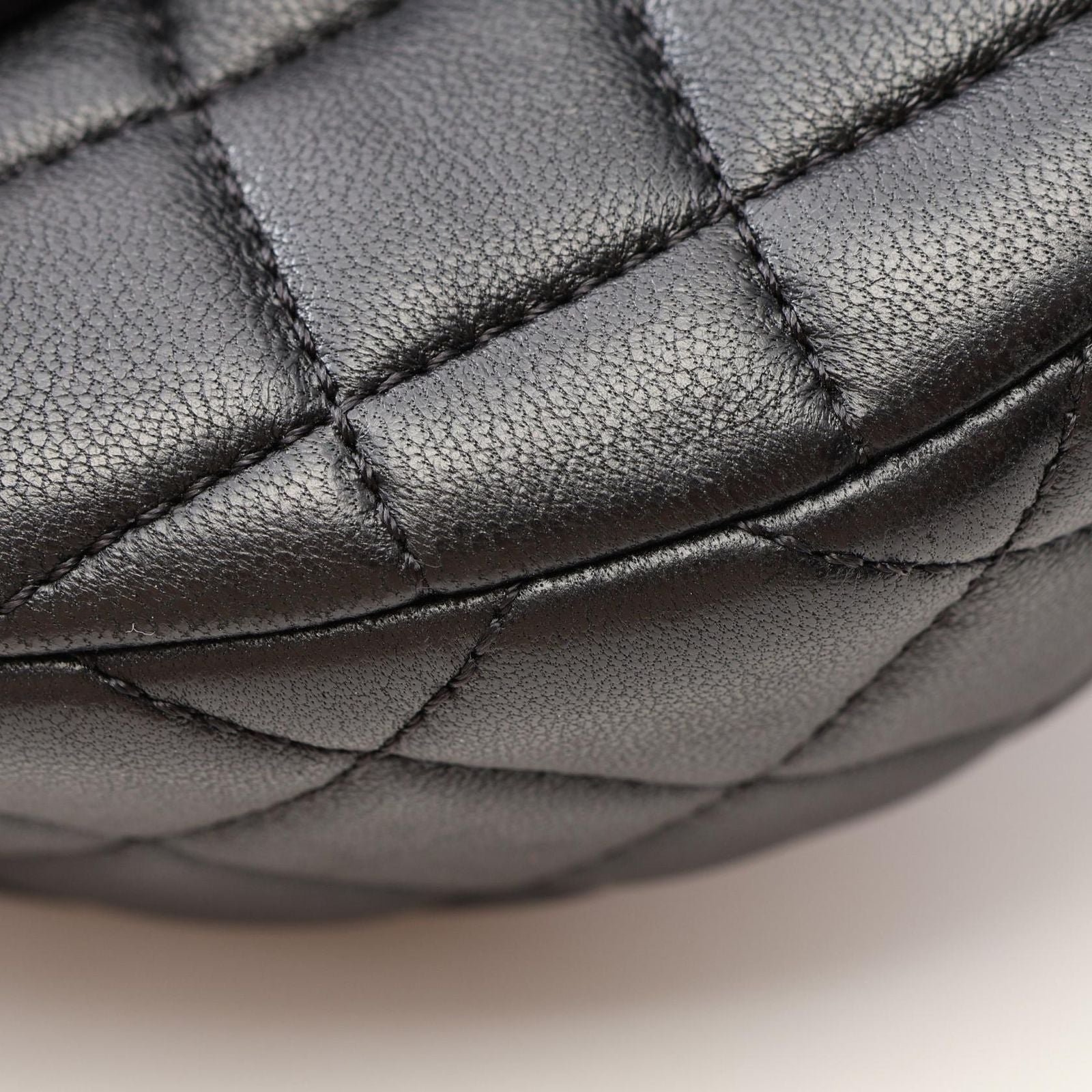 Chanel Shoulder Bag Quilted Camellia Black Lambskin Chain — view 8