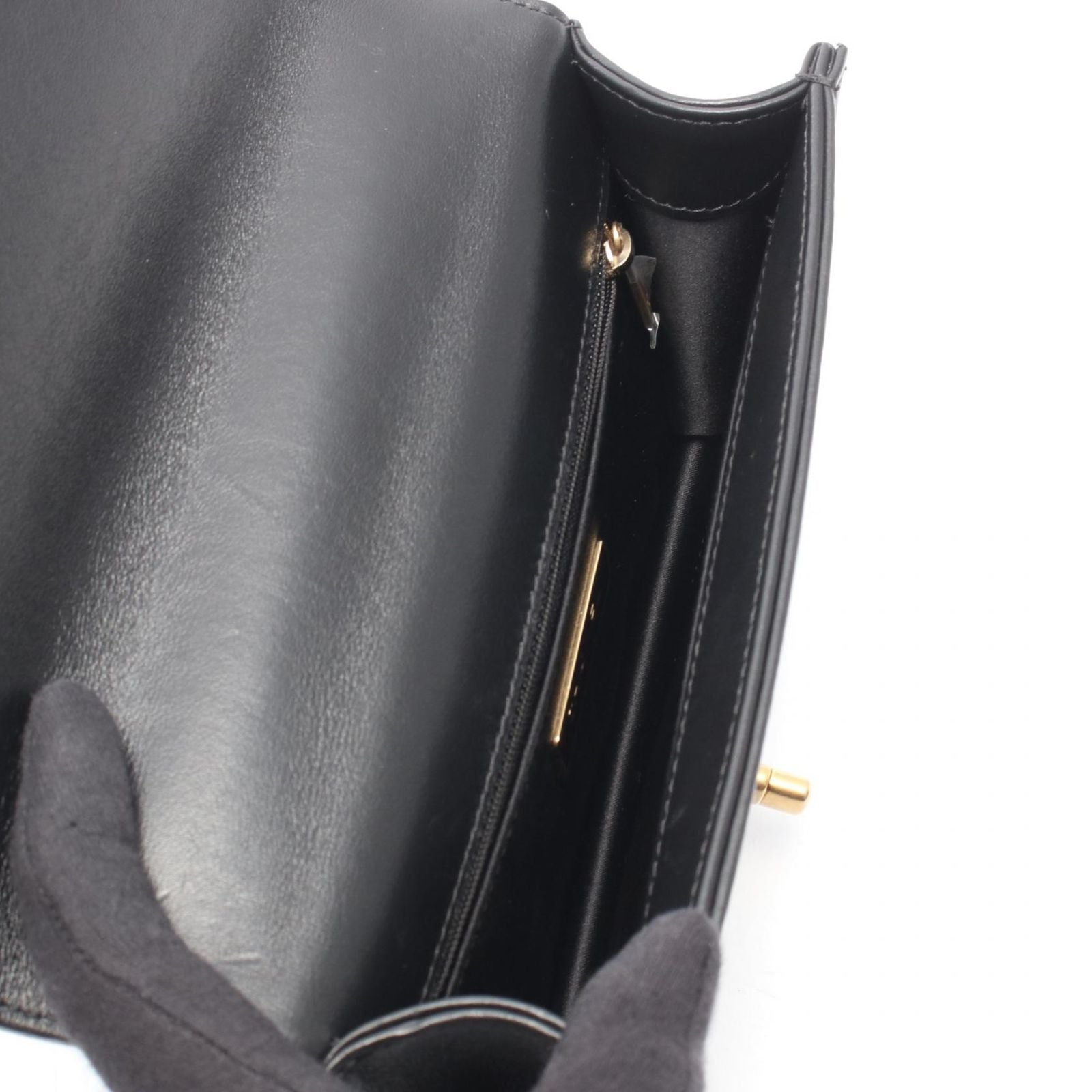 Chanel Shoulder Bag Coco Embossed Small Flap Black Leather Chain — view 3