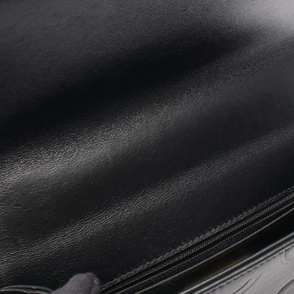 Chanel Shoulder Bag Coco Embossed Small Flap Black Leather Chain — view 7