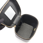Chanel Shoulder Bag Quilted Vanity 2-Way Black Caviar Leather Chain — view 3