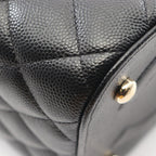 Chanel Shoulder Bag Quilted Vanity 2-Way Black Caviar Leather Chain — view 8