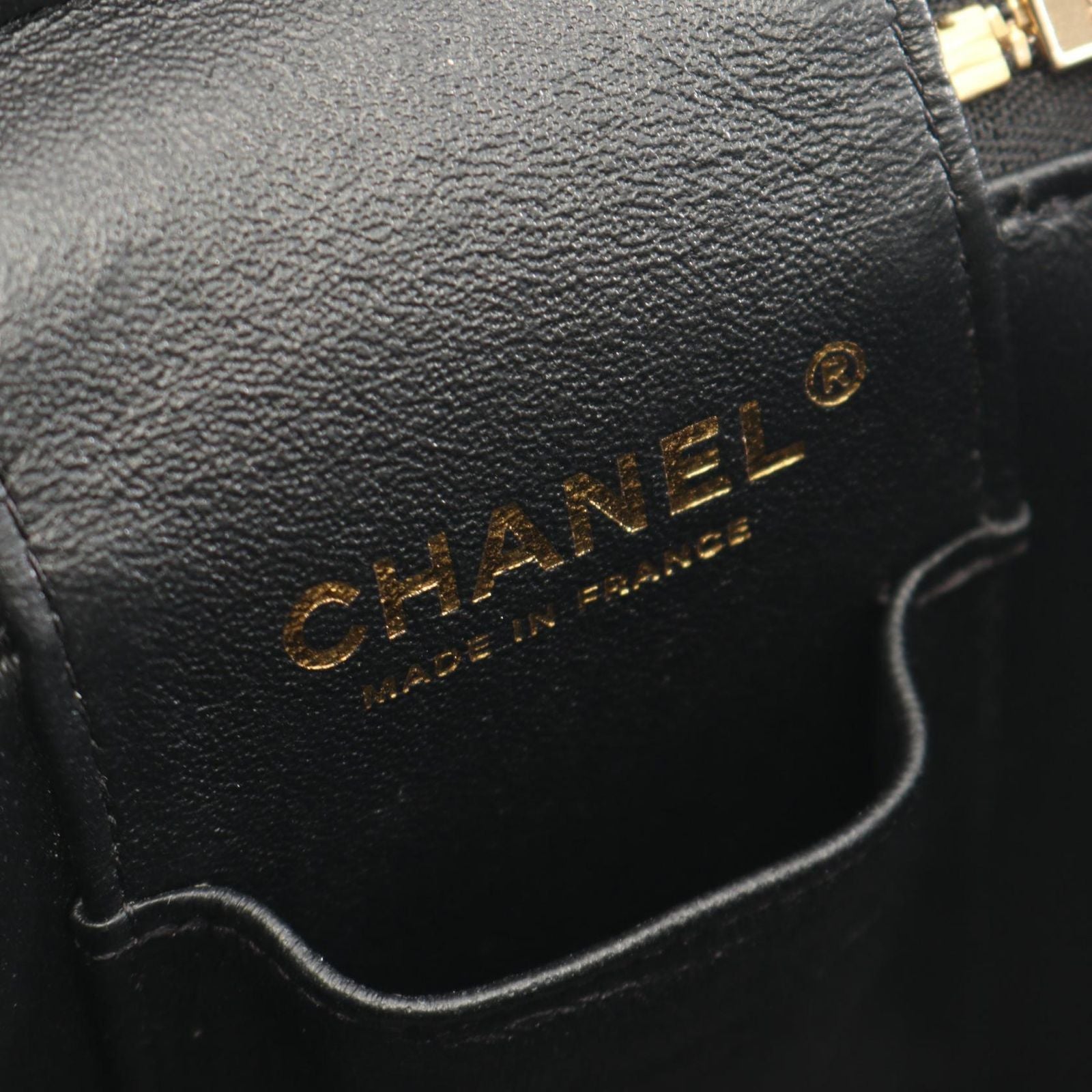 Chanel Shoulder Bag Quilted Vanity 2-Way Black Caviar Leather Chain — view 4