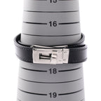 Hermes Bracelet Kelly Double Tour Black Calf Stainless Steel — view 6