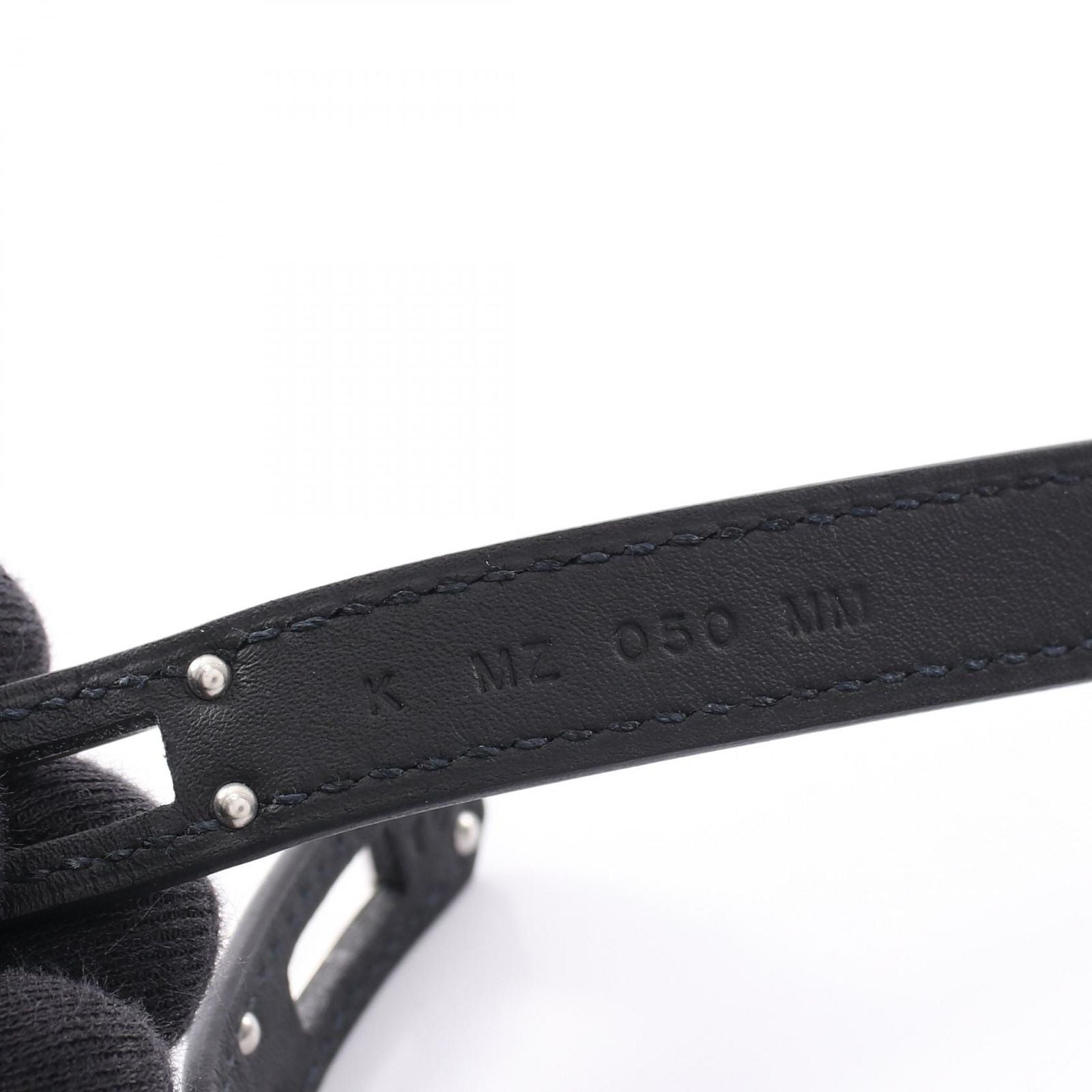 Hermes Bracelet Kelly Double Tour Black Calf Stainless Steel — view 5