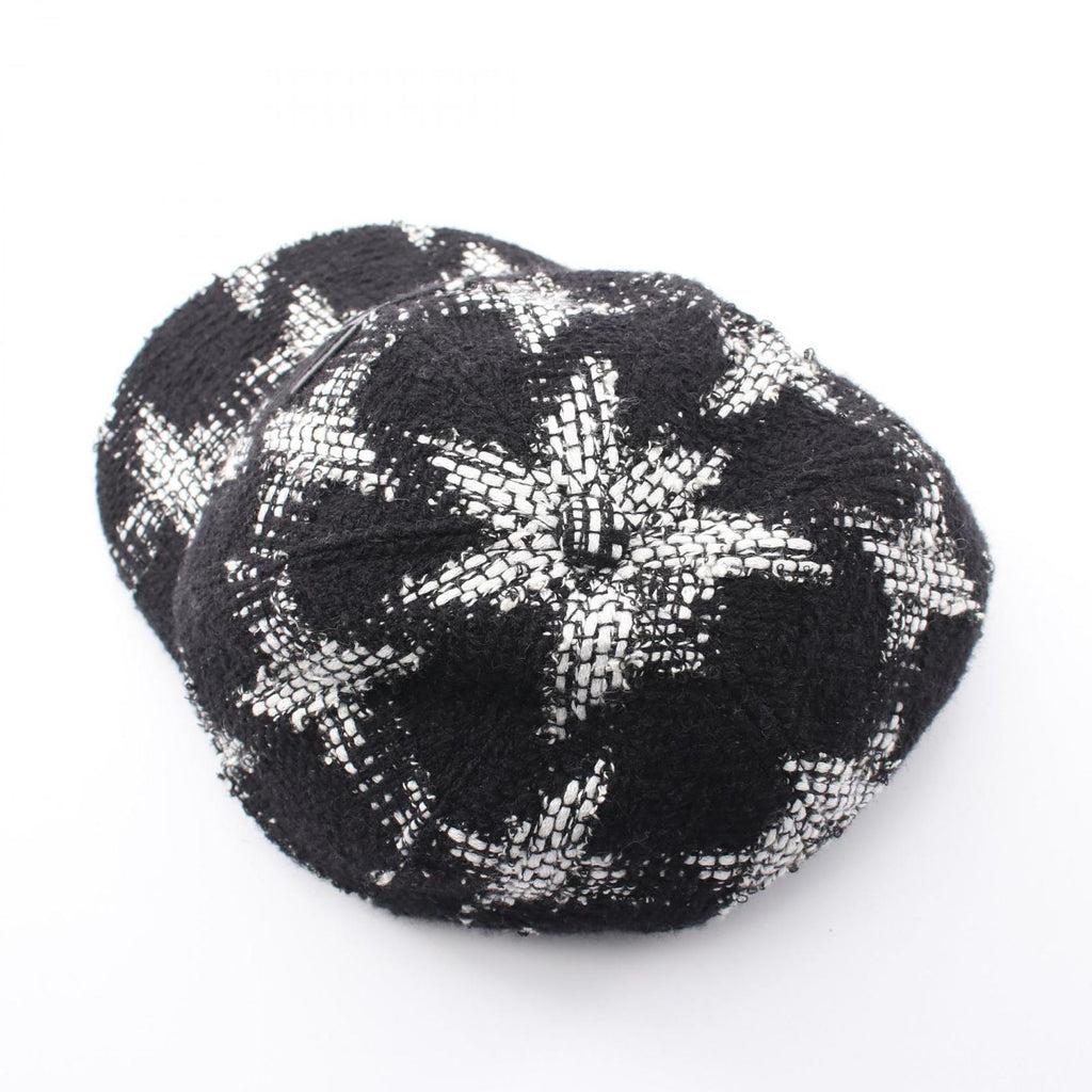 Chanel Cap CC Logo Wool Leather Cap — view 9