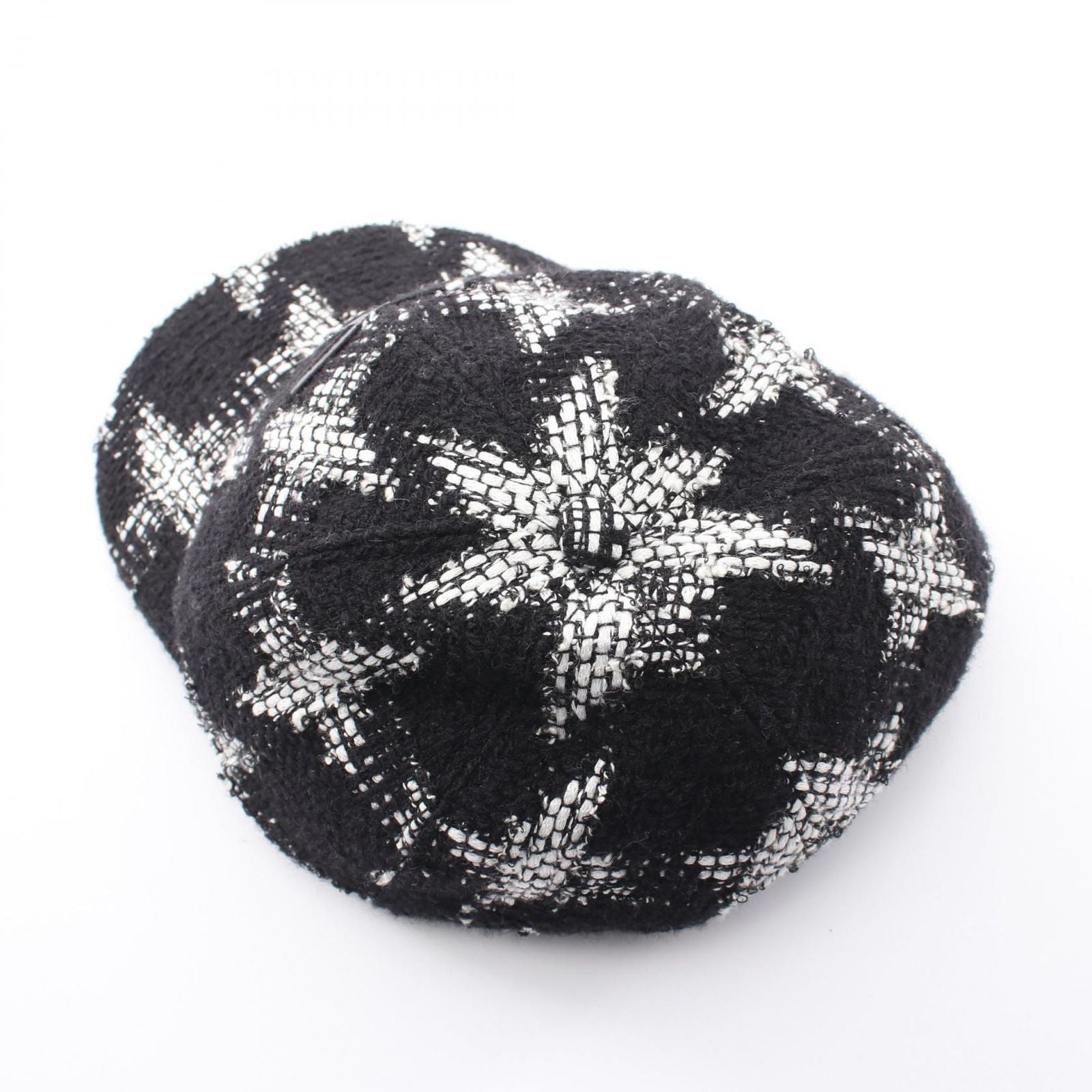 Chanel Cap CC Logo Wool Leather Cap — view 9