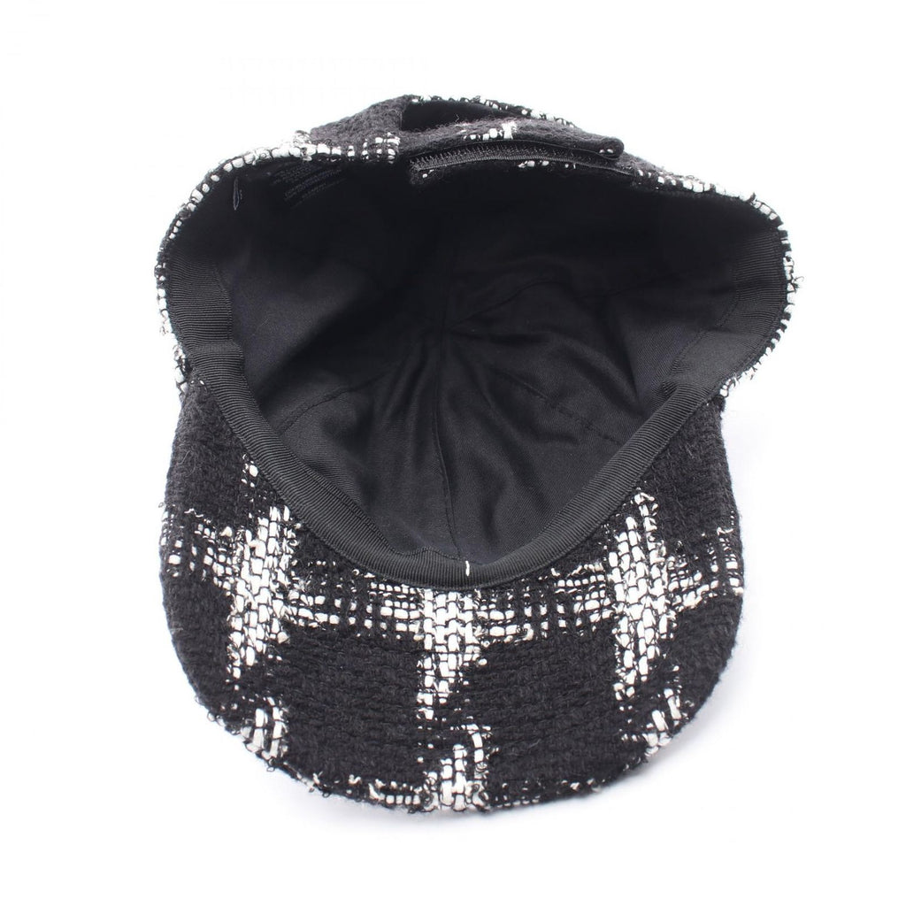 Chanel Cap CC Logo Wool Leather Cap — view 3