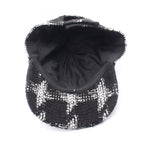 Chanel Cap CC Logo Wool Leather Cap — view 3