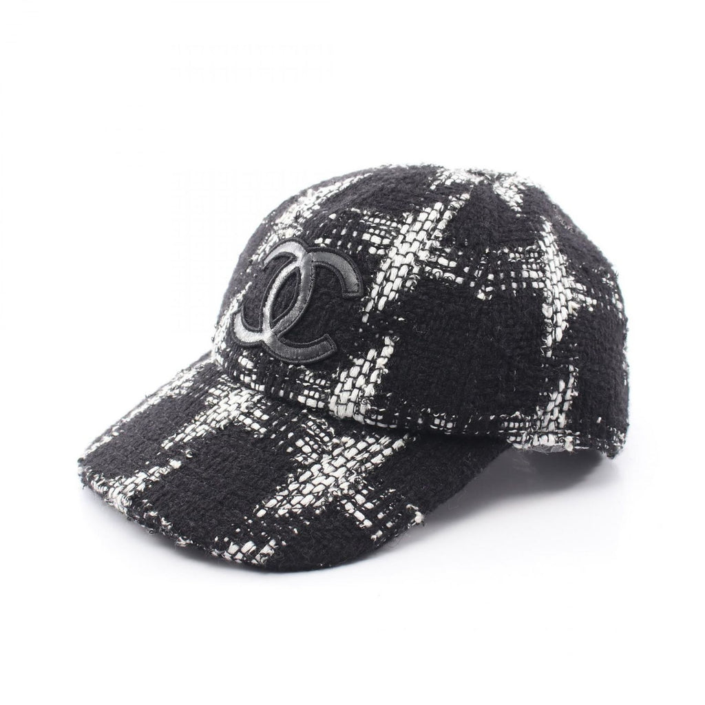 Chanel Cap CC Logo Wool Leather Cap