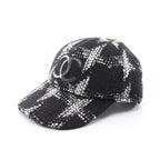 Chanel Cap CC Logo Wool Leather Cap