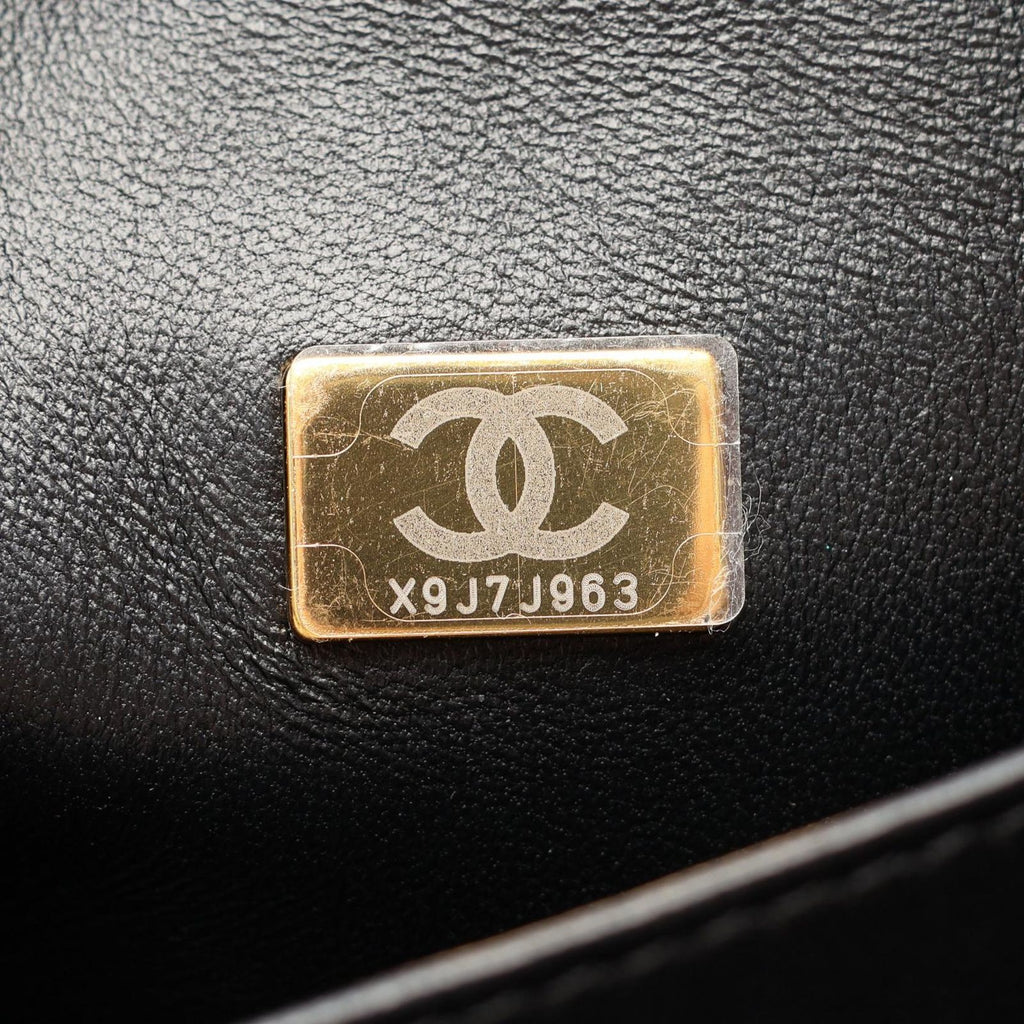 Chanel Shoulder Bag Quilted Top Handle 2-Way Black Leather Chain — view 5