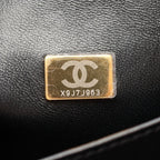 Chanel Shoulder Bag Quilted Top Handle 2-Way Black Leather Chain — view 5