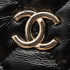 Chanel Shoulder Bag Quilted Top Handle 2-Way Black Leather Chain — view 8