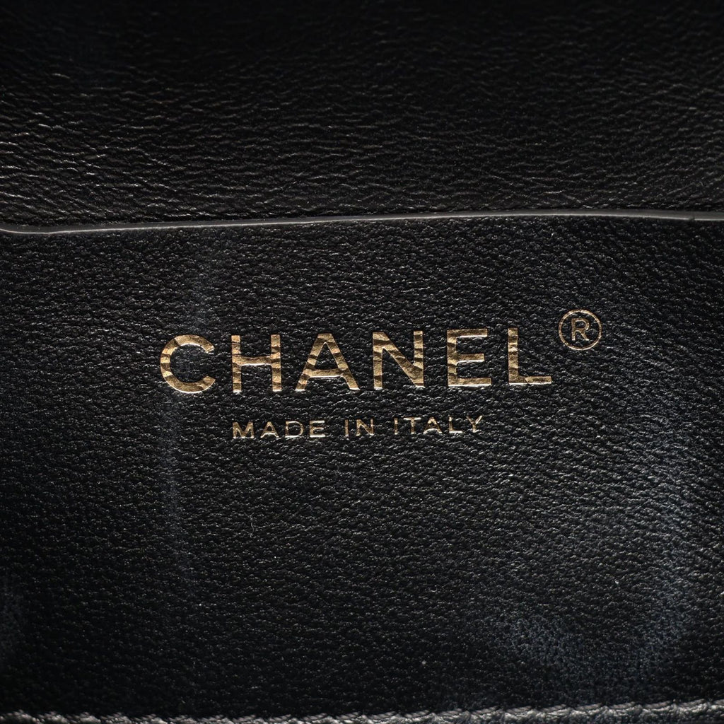 Chanel Shoulder Bag Quilted Top Handle 2-Way Black Leather Chain — view 4