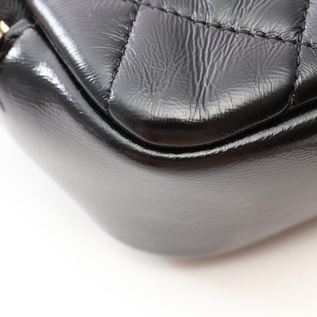 Chanel Shoulder Bag Quilted Top Handle 2-Way Black Leather Chain — view 7