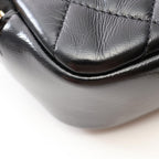 Chanel Shoulder Bag Quilted Top Handle 2-Way Black Leather Chain — view 7