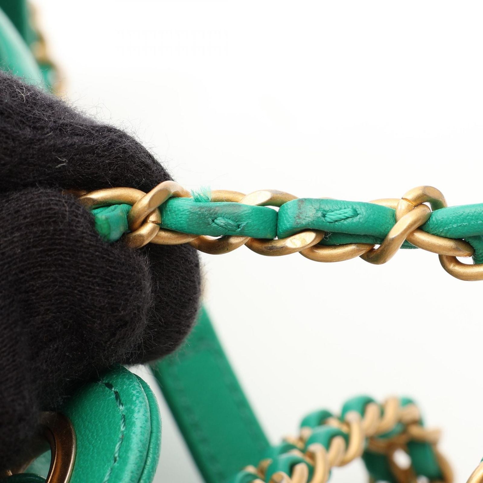 Chanel Backpack Quilted Square Chain Green Lambskin — view 8