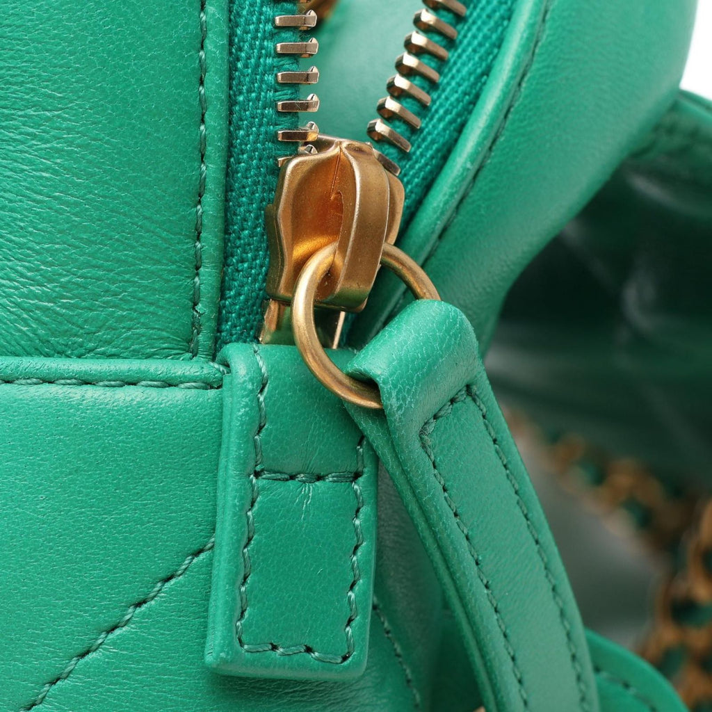 Chanel Backpack Quilted Square Chain Green Lambskin — view 6