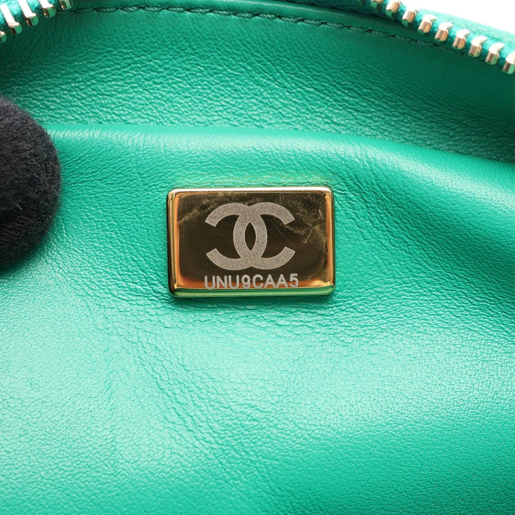 Chanel Backpack Quilted Square Chain Green Lambskin — view 5