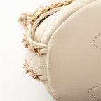 Chanel Shoulder Bag Quilted Drawstring Off White Lambskin — view 6