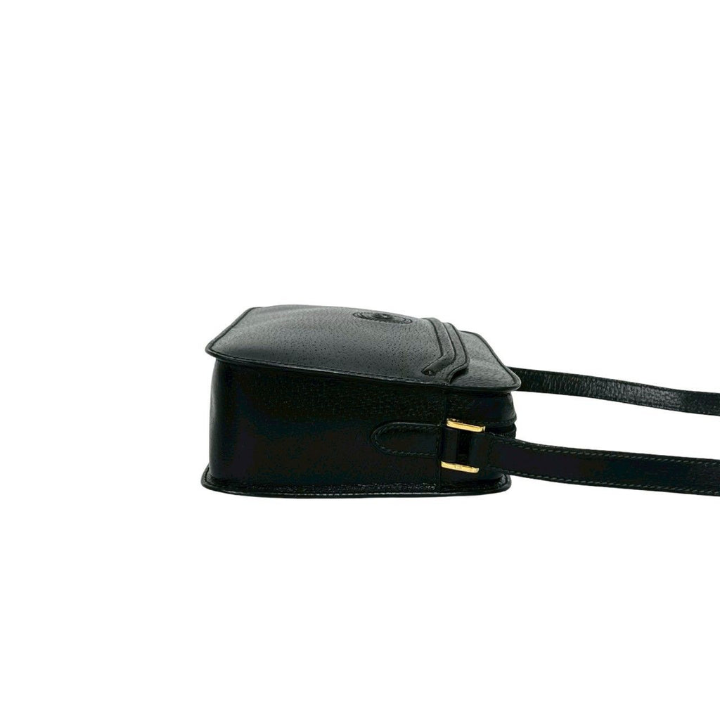 Gucci Vintage GG Logo Leather Mini Shoulder Bag Crossbody Pochette Black — view 6