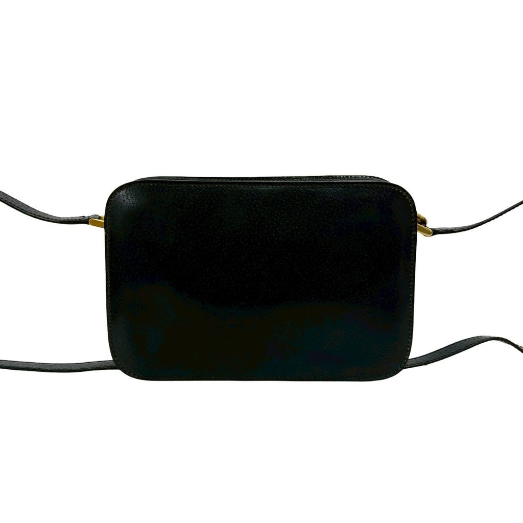 Gucci Vintage GG Logo Leather Mini Shoulder Bag Crossbody Pochette Black — view 3