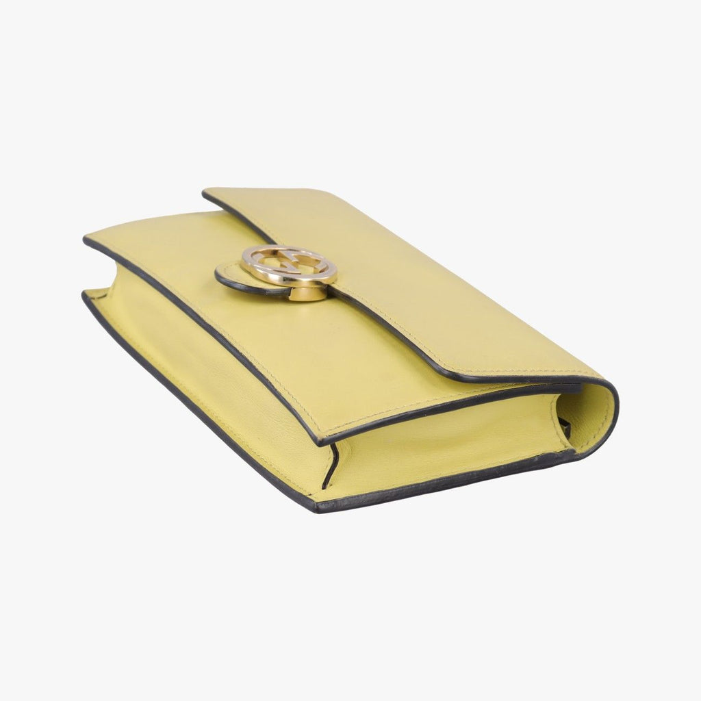 Gucci Interlocking Yellow Leather Shoulder — view 4