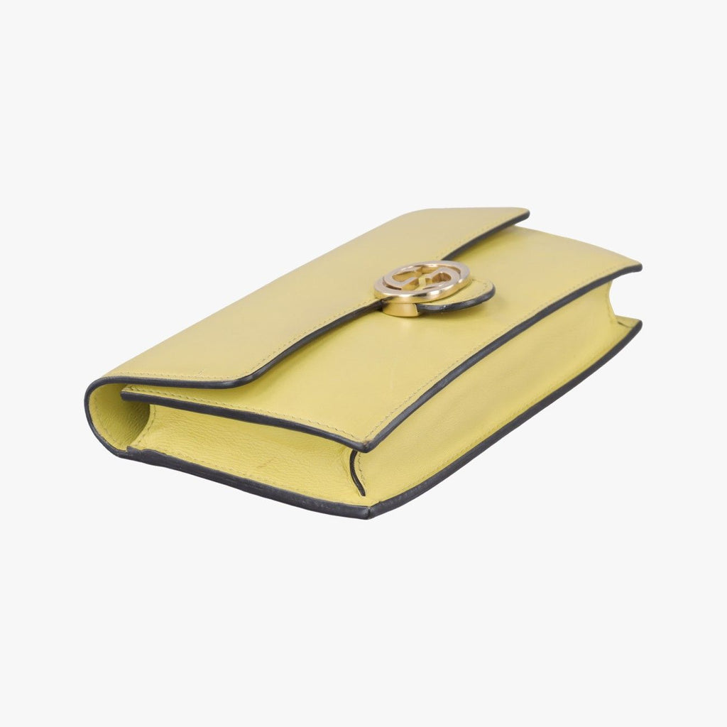 Gucci Interlocking Yellow Leather Shoulder — view 5